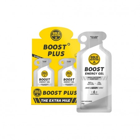 GOLD NUTRITION Unflavored watermelon flavor energy gel BOOST PLUS - 16 X 40 G 16U UNFLAVOURED 5601607078062