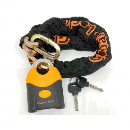 GLOBAL-LOCK Anti-theft chain + padlock kit 10X10X1200 CITY PAD 13X72X103 5728450