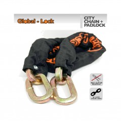 GLOBAL-LOCK Anti-theft chain + padlock kit 10X10X1500 CITY PAD 13X72X103 5728451