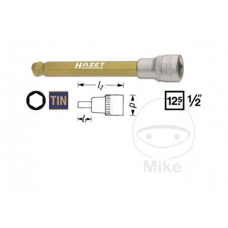 HAZET Allen screwdriver tip with ball head 1/2 5 MM 140 605.16.43
