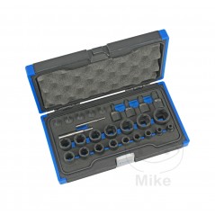 CONDOR Juego 27 llaves de vaso especiales 1/4+3/8+1/2 6-27 MM 605.21.27