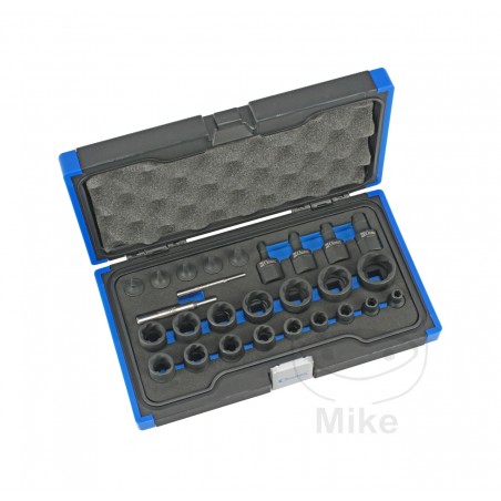 CONDOR Juego 27 llaves de vaso especiales 1/4+3/8+1/2 6-27 MM 605.21.27