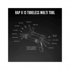 LEZYNE Multiherramienta 13 funciones RAP II TUBELESS 4710582544217