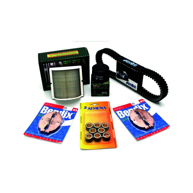 BIHR Kit de mantenimiento filtros aceite, aire y pastillas freno, correa rodillos 3031161