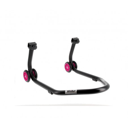 BIHR Rear stand with colored support and pink wheels HOME TRACK 'V' 3032138