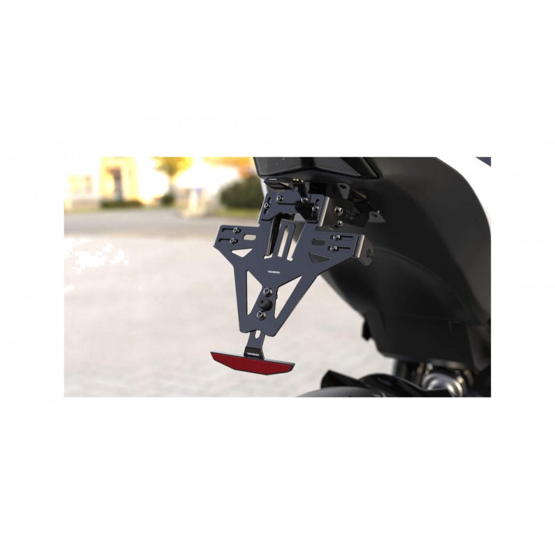 HIGHSIDER License plate holder for motorcycle with light AKRON-RS PRO 1122266