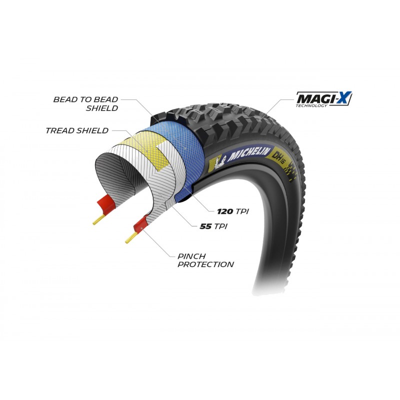 MICHELIN Cubierta neumatico para bicicleta DH 16 TRL 27.5X2.40 RACING LINE PLEGABLE 61-584 724942