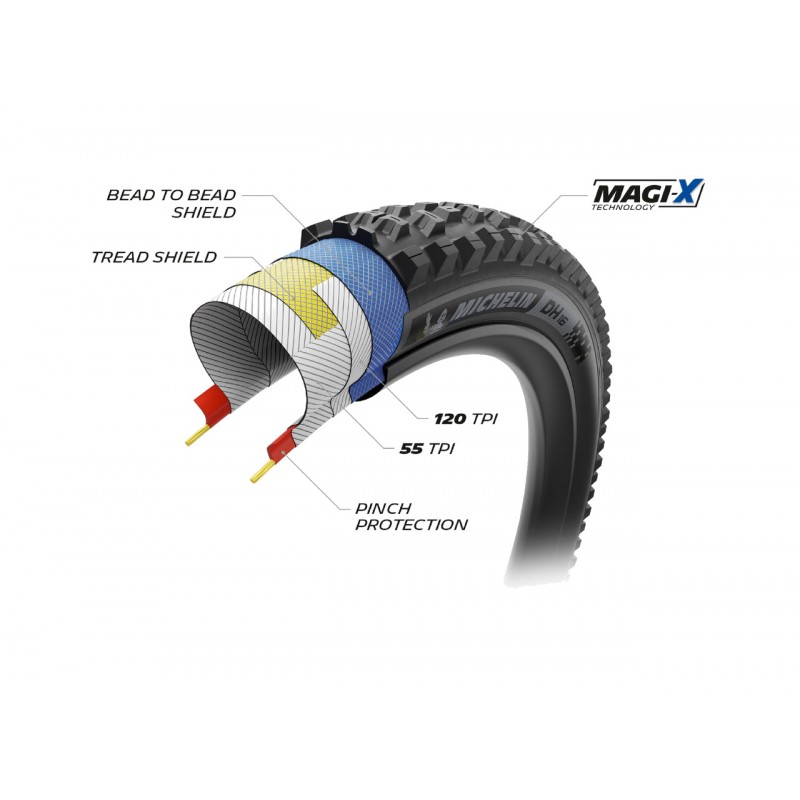 MICHELIN Cubierta neumatico para bicicleta DH 16 TRL 27.5X2.40 RACING LINE PLEGABLE 61-584 724943