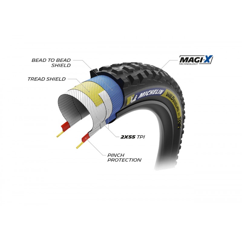 MICHELIN Cubierta neumatico para bicicleta WILD ENDURO MS 27.5X2.40 RACING LINE PLEGABLE 61-584 724952