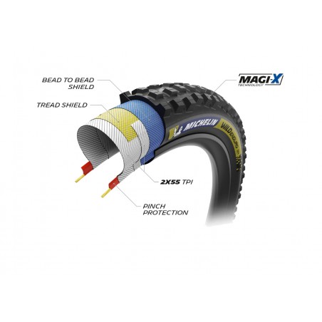 MICHELIN Cubierta neumatico para bicicleta WILD ENDURO MH 27.5X2.50 RACING LINE PLEGABLE 63-584 724950