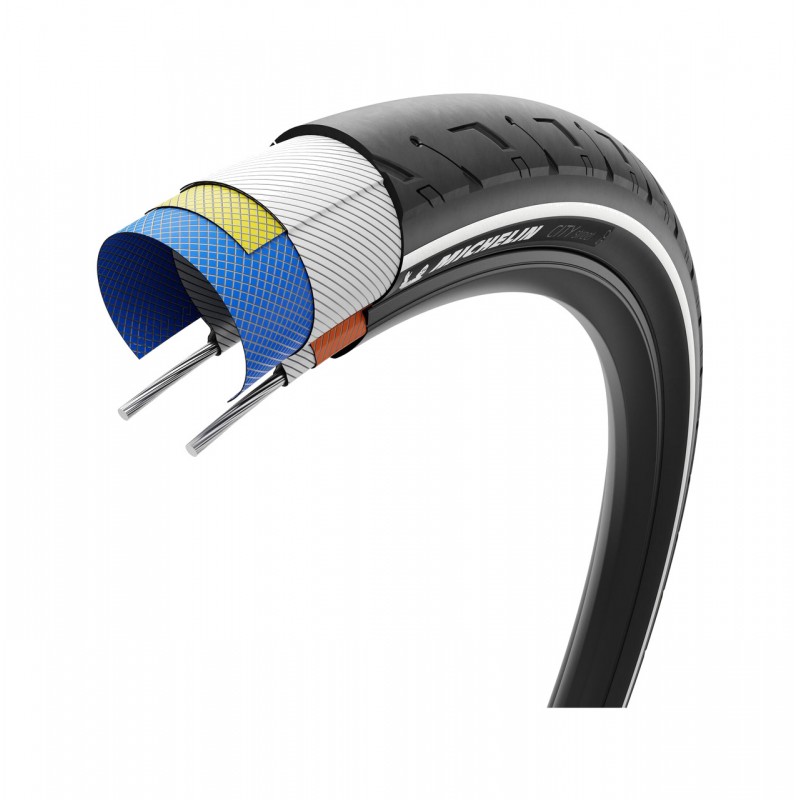 MICHELIN Cubierta neumatico para bicicleta CITY STREET 700X35C PERFORMANCE LINE RIGIDA 37-622 724965
