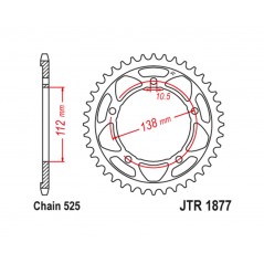 JT SPROCKETS TIP-TOP 1877 - 525 1119318002