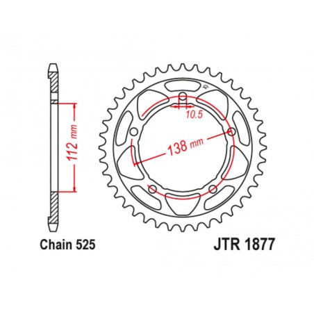 JT SPROCKETS TIP-TOP 1877 - 525 1119318002