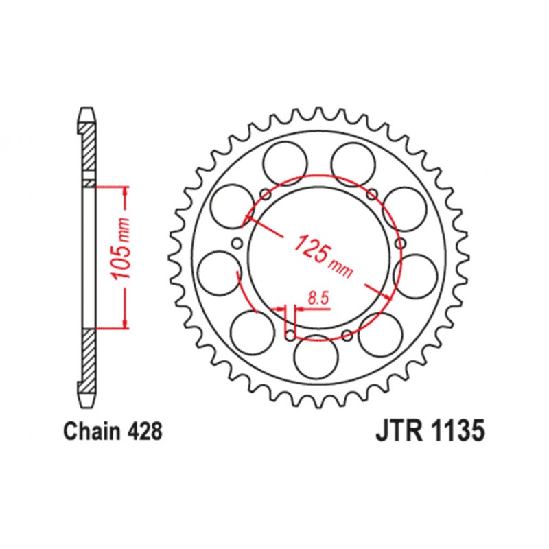 JT SPROCKETS TIP-TOP 751 - PASO 524 1126650001