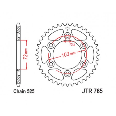 JT SPROCKETS TIP-TOP 751 - PASO 522 1126653002
