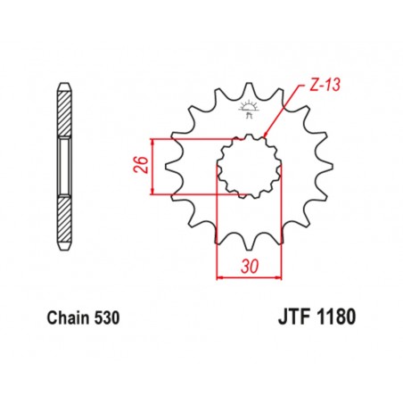 JT SPROCKETS TIP-TOP 1180 - 530 1126784001