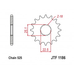 JT SPROCKETS TIP-TOP 1186 - 525 1126786001
