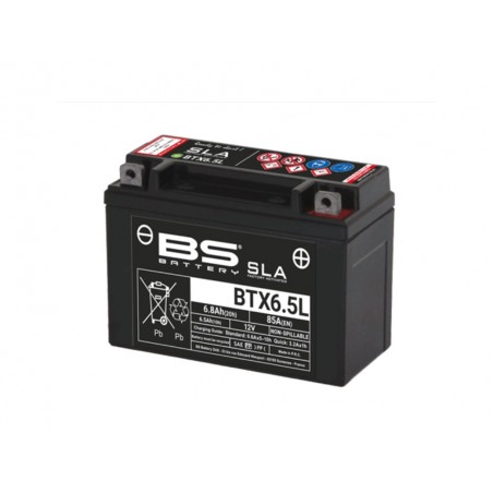 BS BATTERY Batería sin mantenimiento activada de fábrica SLA BTX6.5L (FA) 1123535