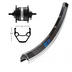 WINORA Rueda completa delantera de aluminio 26X1.75 DYN MOY DH3N20 EXAL ZX 19 703139