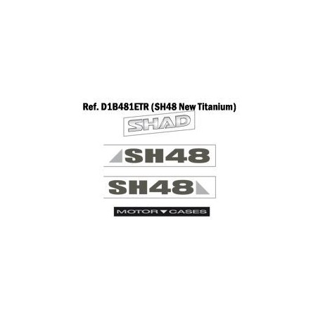 SHAD Recambio adhesivos pegatinas TOP CASE baul o maleta SH48 gris oscuro D1B481ETR