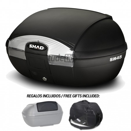 SHAD Maleta para moto SH45 con capacidad 2 cascos integrales D0B45100-KIT2