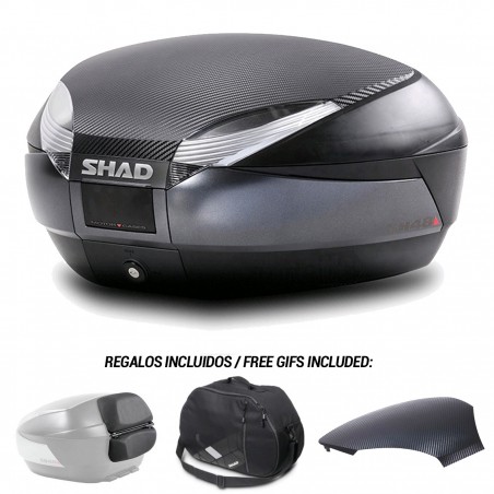 SHAD Baul Maleta Trasera SH48 con Respaldo y Bolsa Interna de Regalo - Capacidad 49L D0B48106R-KIT1