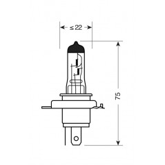 LAMPA Lámpara h4 blue-xe con homologación e 12V 60/55W P43T (BLISTER 2 UNIDADES) LAM58184