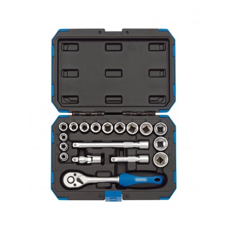 DRAPER Metric socket set, eighteen pieces 3/8" MÉTRICOS 1125764