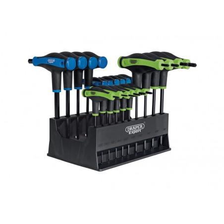 DRAPER Metric T-Handle Hex Key Set, 20 Piece TX-STAR® SOFT GRIP 1125766