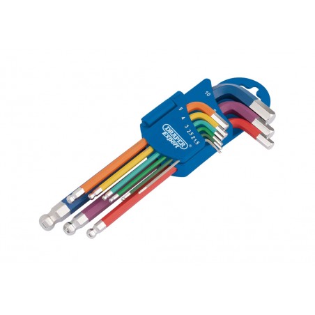 DRAPER Metric ball head hex key set, nine pieces ESFÉRICA 1125767
