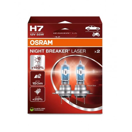 OSRAM Lamp for lighthouse H7 NIGHT BREAKER LASER LIGHT 12V 55W PX26D - 2 UDS 1129535