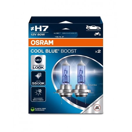 OSRAM Headlight lamp with powerful light COOL BOOST H7 12V 80W - 2 UDS 1129549