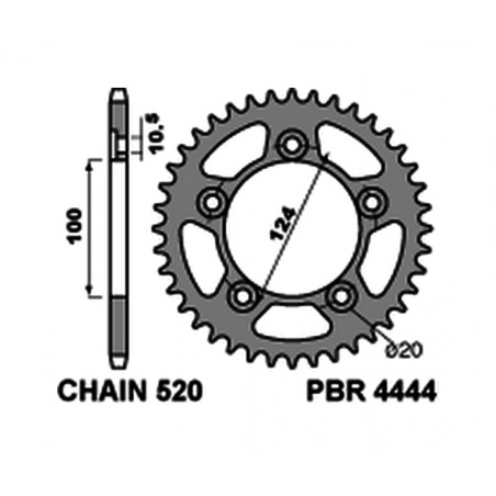 PBR Standard steel crown 4444 - 520 C45 1075551007