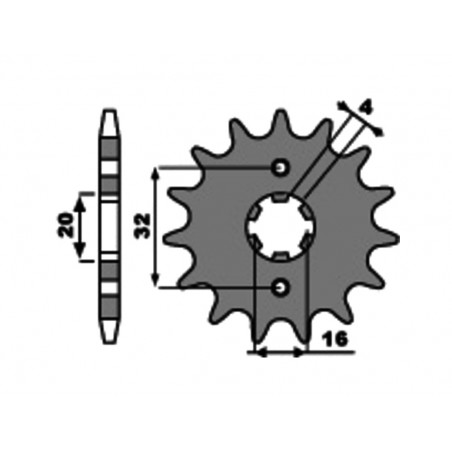 PBR Standard steel pinion 2182 - PASO 428 1077601002