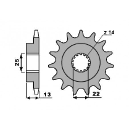 PBR Standard steel pinion 2201 - PASO 525 1077610002