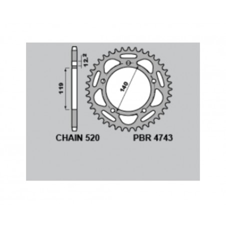 PBR Corona de aluminio anodizada 4743 - 520 ULTRA-LIGHT 1122395003