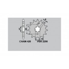PBR Standard steel pinion 2298 - 428 1122396002