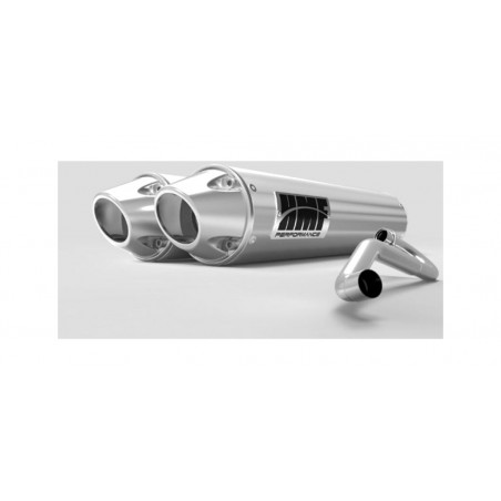 HMF Brushed stainless steel muffler with euro outlet for off-road DUAL PERFORMANCE SERIES POLARIS RZR 1093020