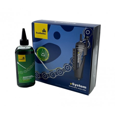 SCOTTOILER Sistema de lubricación para cadena con lubricante biodegradable verde VSYSTEM UNIVERSAL EDITION 1123108