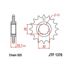 JT SPROCKETS PINION, ATTACK, TRANSMISSION FRONT F1370