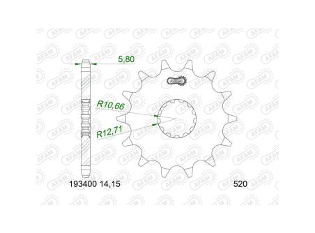 AFAM Standard steel pinion 193400 - 520 1129682001