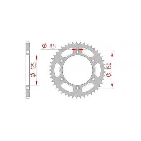 AFAM Plato corona de acero estándar 71304 - 520 1074717012