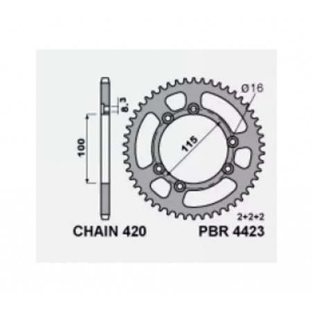 PBR Corona de aluminio ultraligera 4423 - PASO 420 1138554001