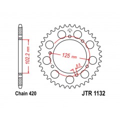JT SPROCKETS Standard steel crown 1132 - PASO 420 1074877003