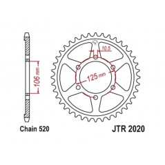 JT SPROCKETS Standard steel crown 2020 - 520 1096593002