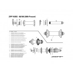 ZIPP Replacement bearings for hub (KIT 2) 88/188 11.1915.028.000