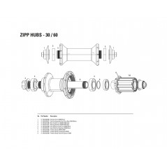 ZIPP Core spacer and gasket kit 30/60 188 11V SRAM 11.1918.025.000