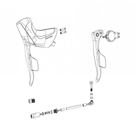 SRAM Repuesto de manetas doble mando electrónico para freno disco, incluye latiguillo sin pinza izquierdo APEX ETAP AXS 11.7018.