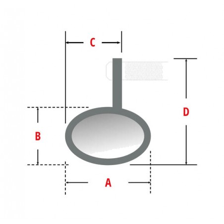 HIGHSIDER Round handlebar end rearview mirror SMART 1140534