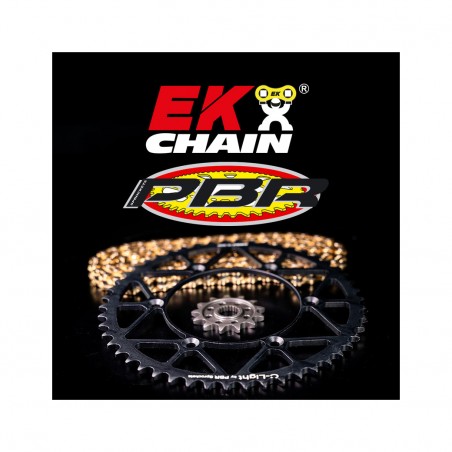 EK CHAIN Kit de transmisión con cadena, piñón y corona ultraligero para moto EK/PBR 520M3 14/51 3065581